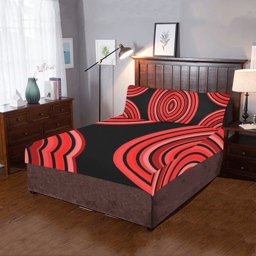 black and red curves3 3-Piece Bedding Set