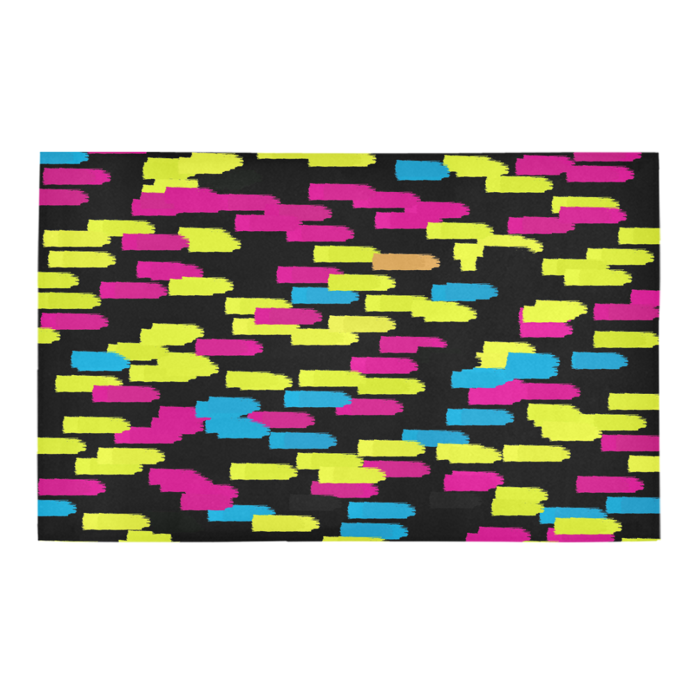 Colorful strokes on a black background Bath Rug 20''x 32''