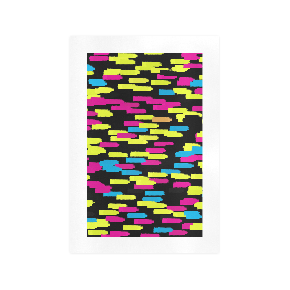 Colorful strokes on a black background Art Print 13‘’x19‘’
