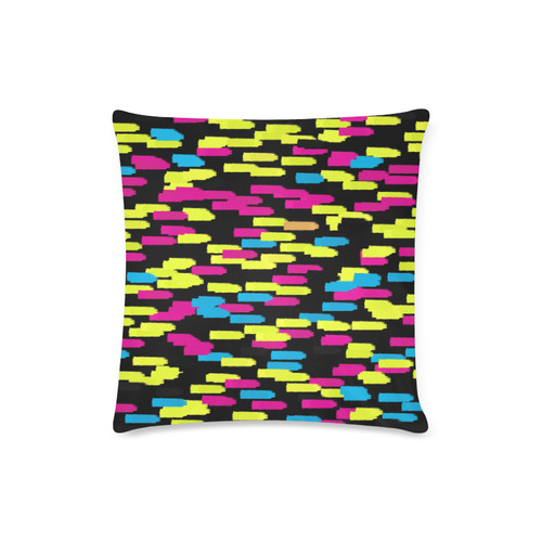 Colorful strokes on a black background Custom Zippered Pillow Case 16"x16"(Twin Sides)