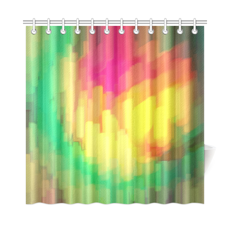 Pastel shapes painting Shower Curtain 72"x72"
