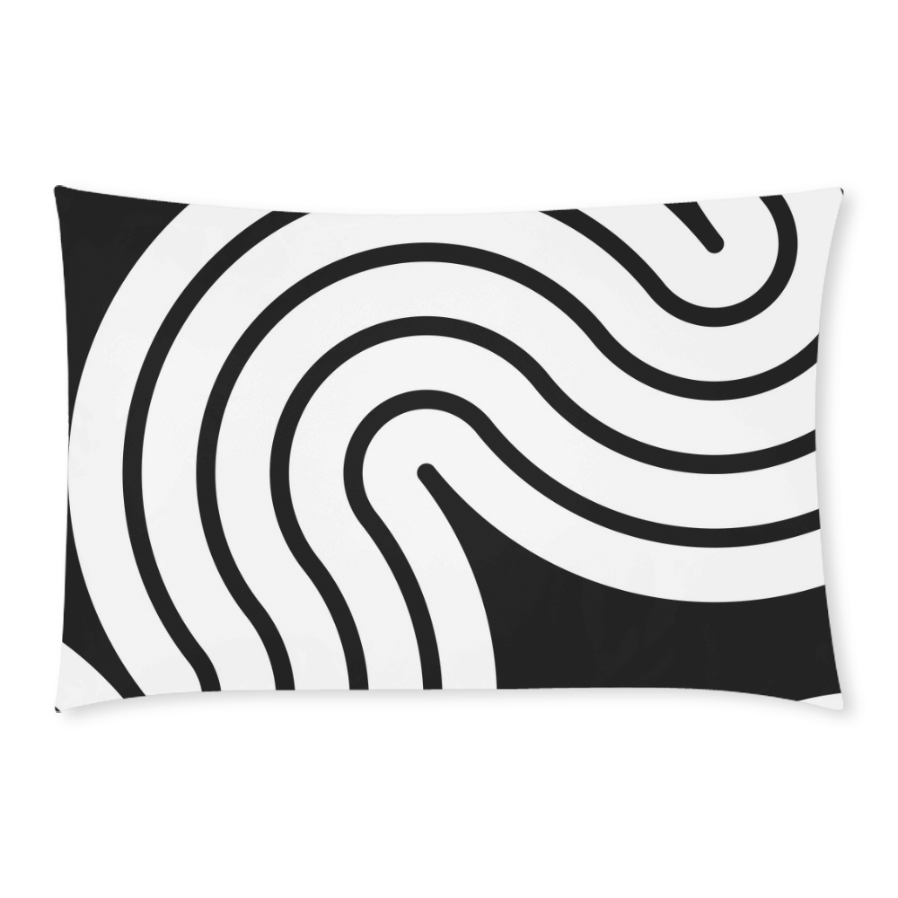 black and white curve 3-Piece Bedding Set