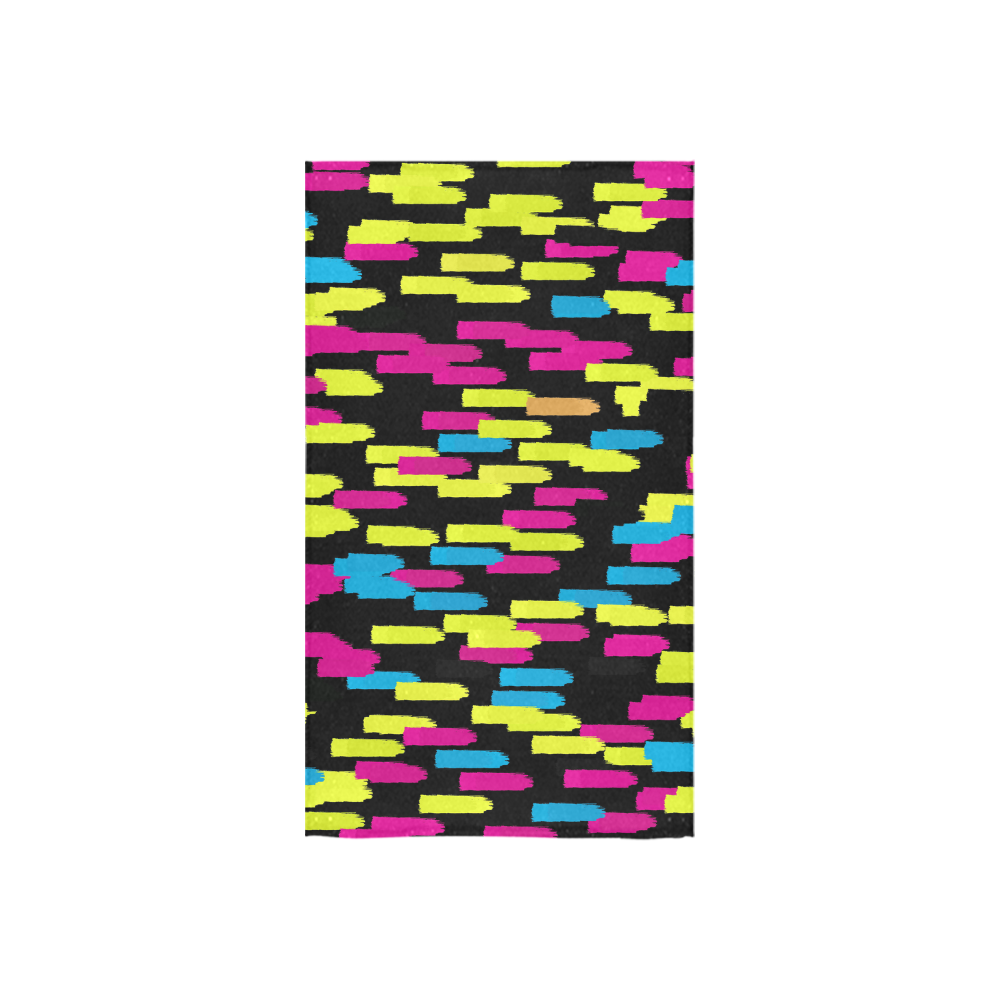 Colorful strokes on a black background Custom Towel 16"x28"