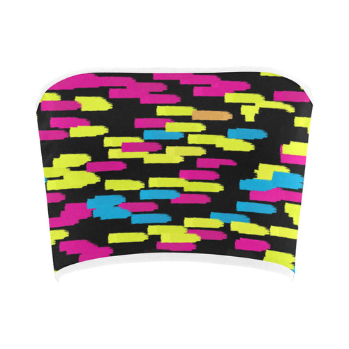 Colorful strokes on a black background Bandeau Top