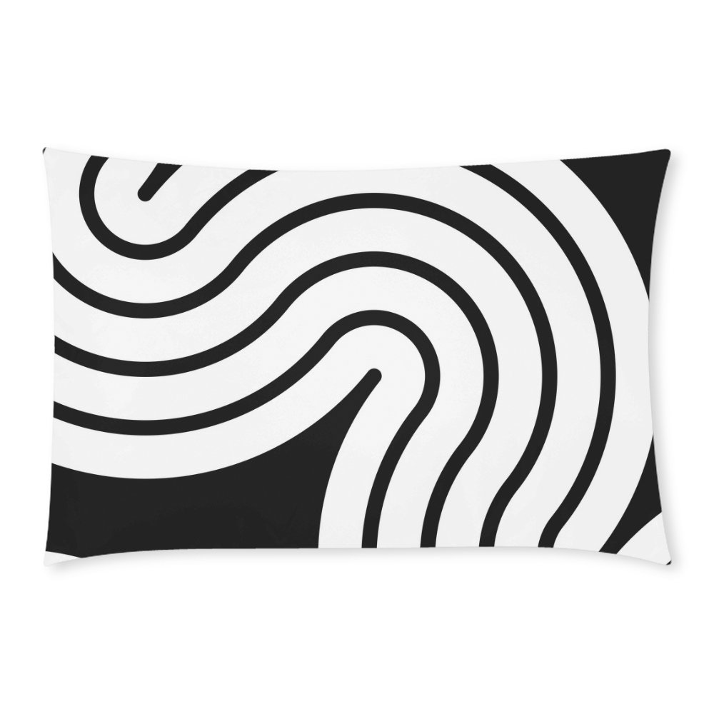 black and white curve 3-Piece Bedding Set