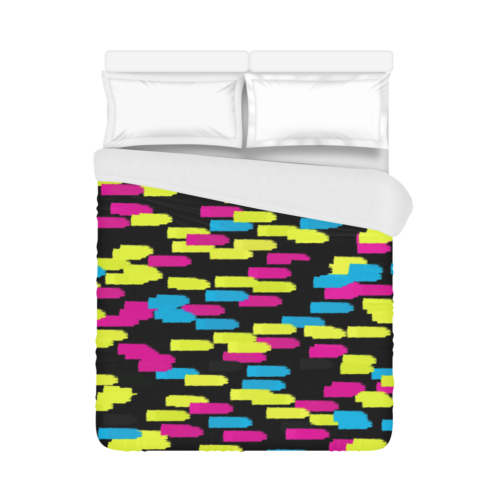 Colorful strokes on a black background Duvet Cover 86"x70" ( All-over-print)