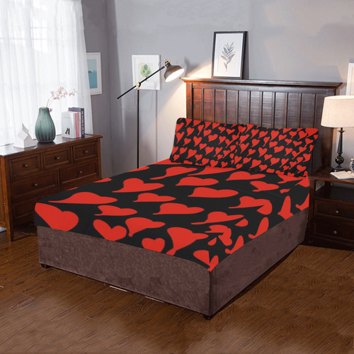 Hearts 3-Piece Bedding Set