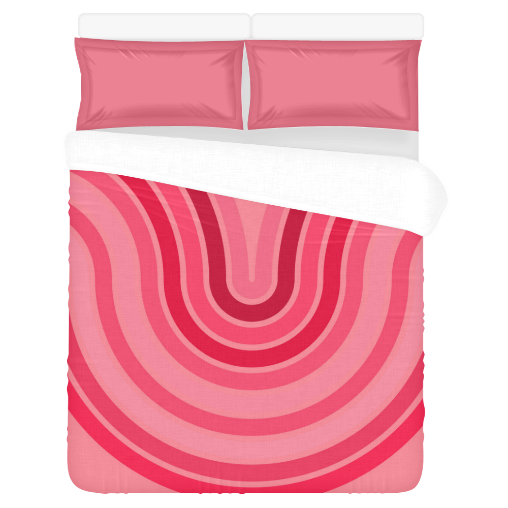 pink Curve 3-Piece Bedding Set