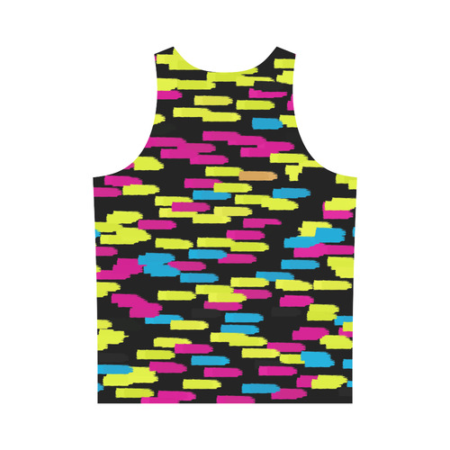 Colorful strokes on a black background All Over Print Tank Top for Men (Model T43)