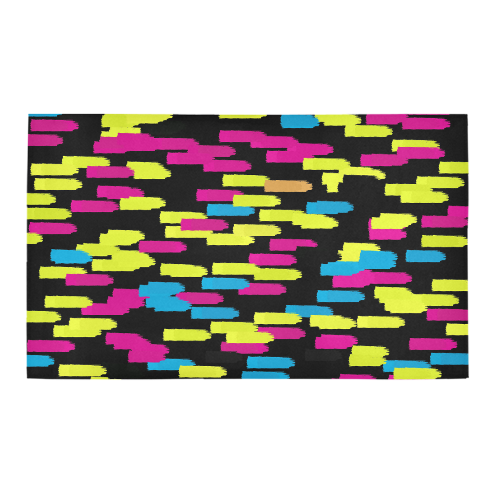 Colorful strokes on a black background Azalea Doormat 30" x 18" (Sponge Material)