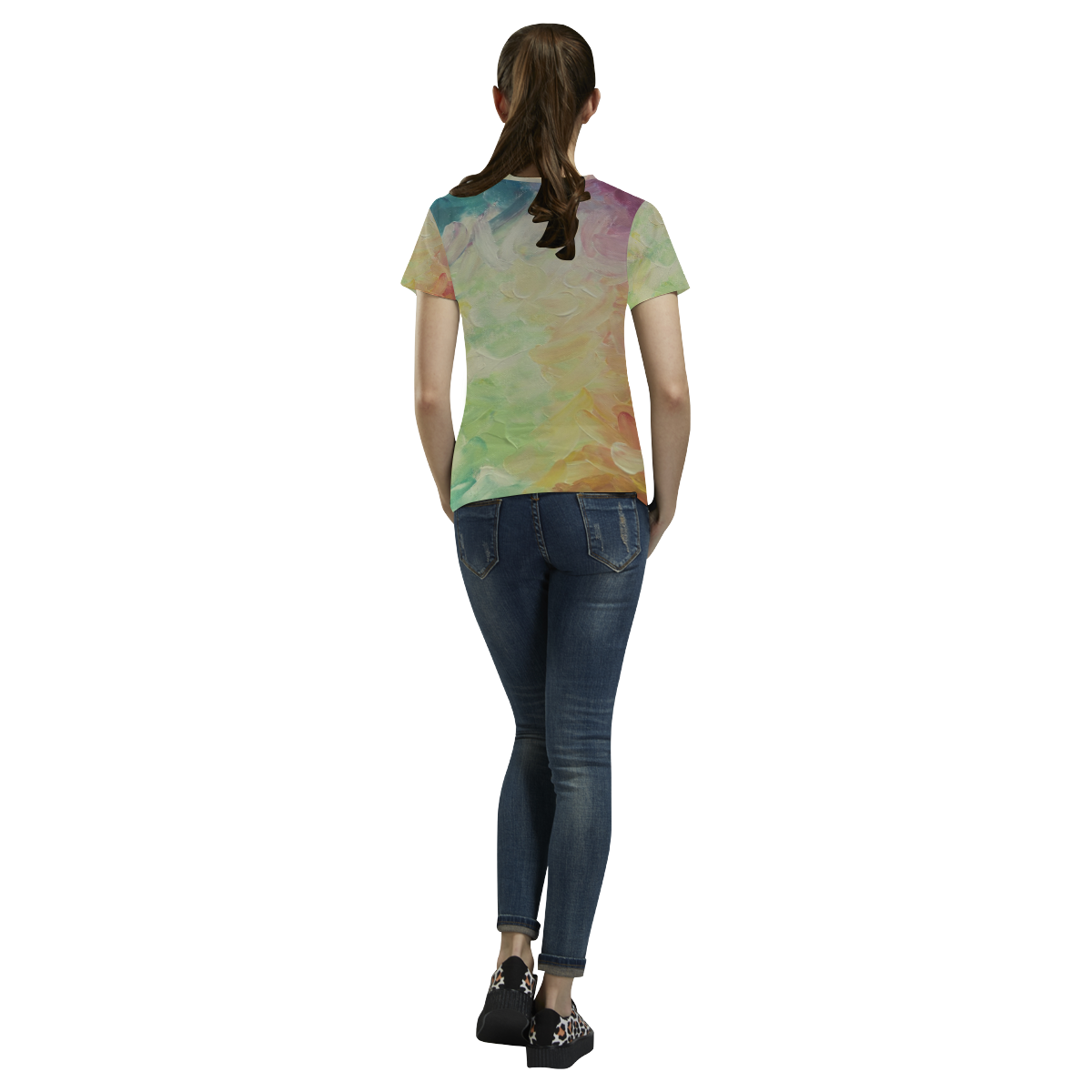 Painted canvas All Over Print T-Shirt for Women (USA Size) (Model T40)