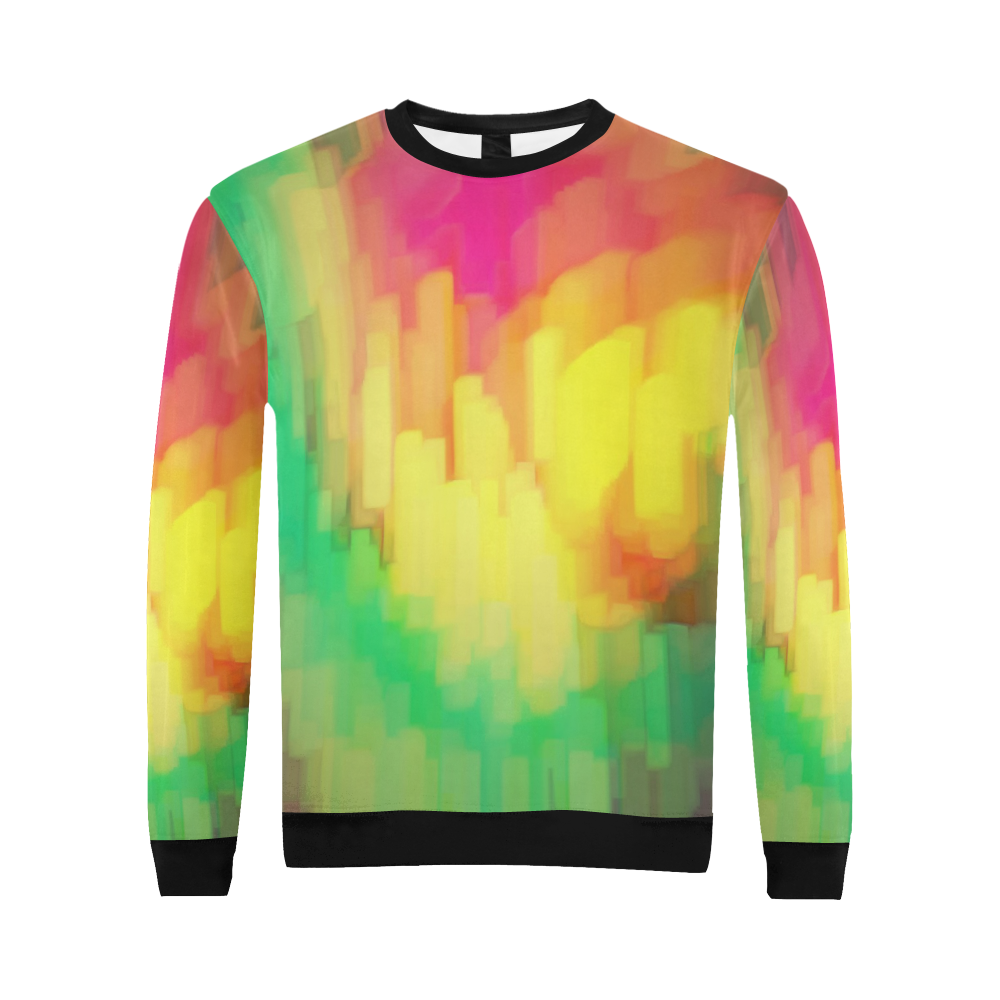 Pastel shapes painting All Over Print Crewneck Sweatshirt for Men (Model H18)