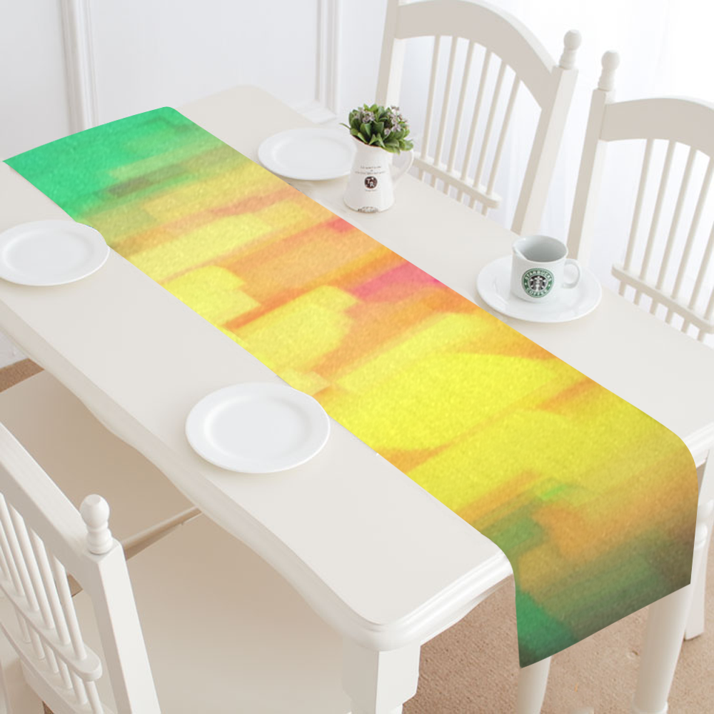 Pastel shapes painting Table Runner 16x72 inch