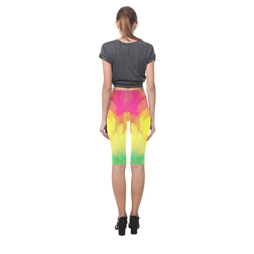 Pastel shapes painting Hestia Cropped Leggings (Model L03)