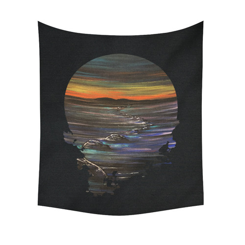 Night Walk Cotton Linen Wall Tapestry 51"x 60"