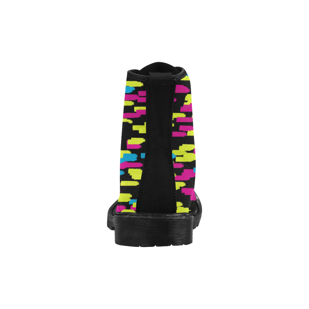 Colorful strokes on a black background Martin Boots for Women (Black) (Model 1203H)