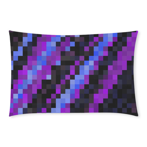 Blue and Purple Pixels 3-Piece Bedding Set
