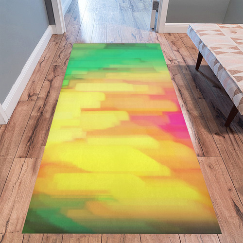 Pastel shapes painting Area Rug 9'6''x3'3''