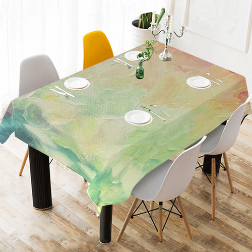 Painted canvas Cotton Linen Tablecloth 52"x 70"