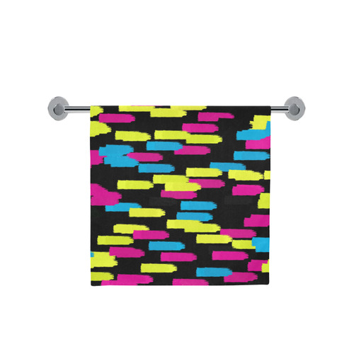 Colorful strokes on a black background Bath Towel 30"x56"