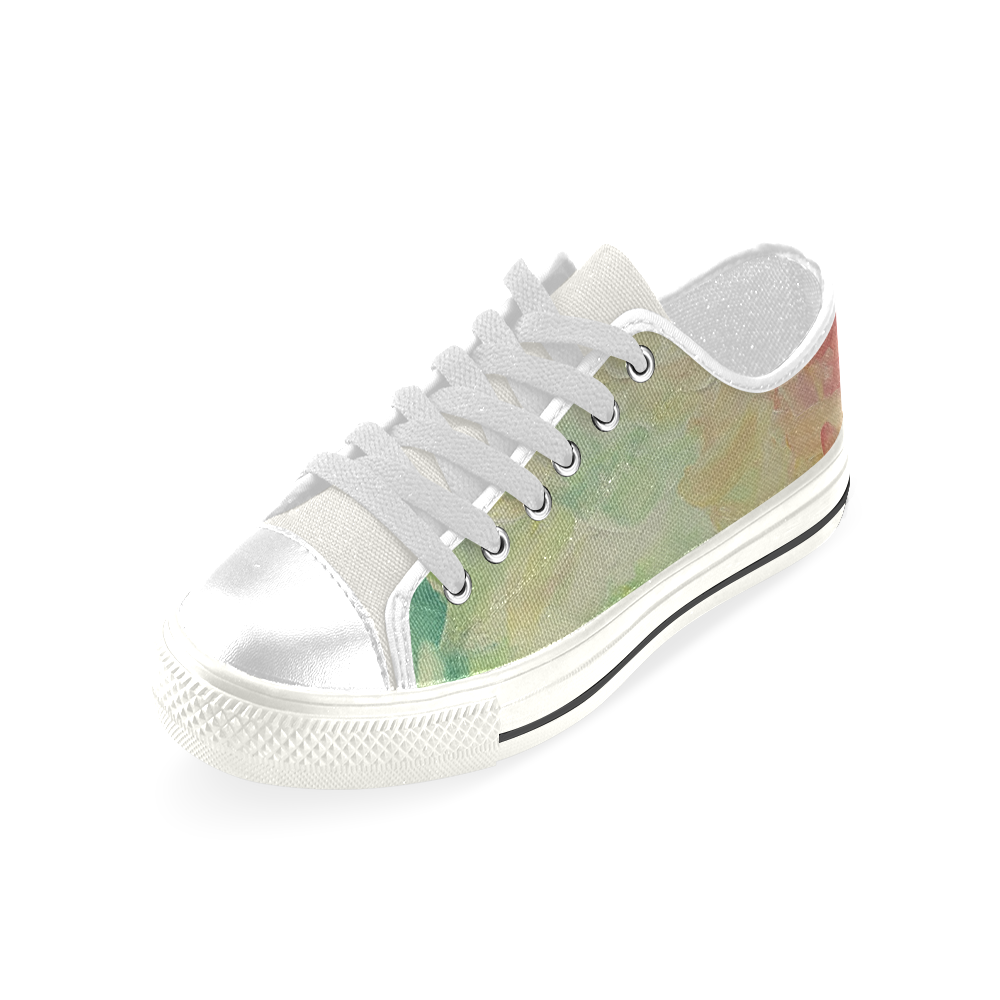 Painted canvas Low Top Canvas Shoes for Kid (Model 018)