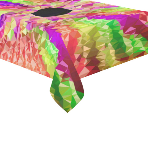 Color Wheel Low Poly Fractal Art Cotton Linen Tablecloth 60"x 104"