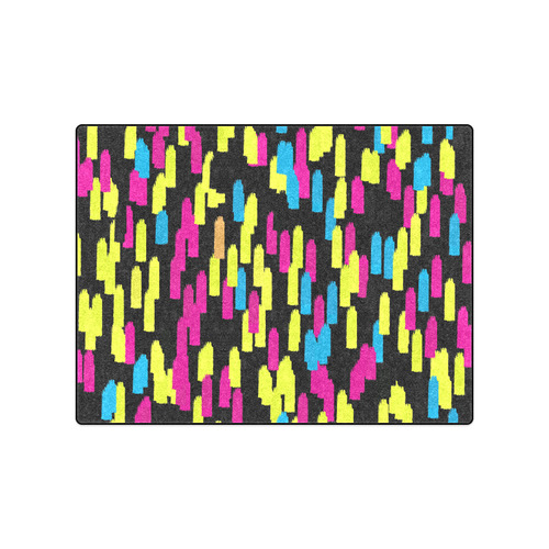 Colorful strokes on a black background Blanket 50"x60"