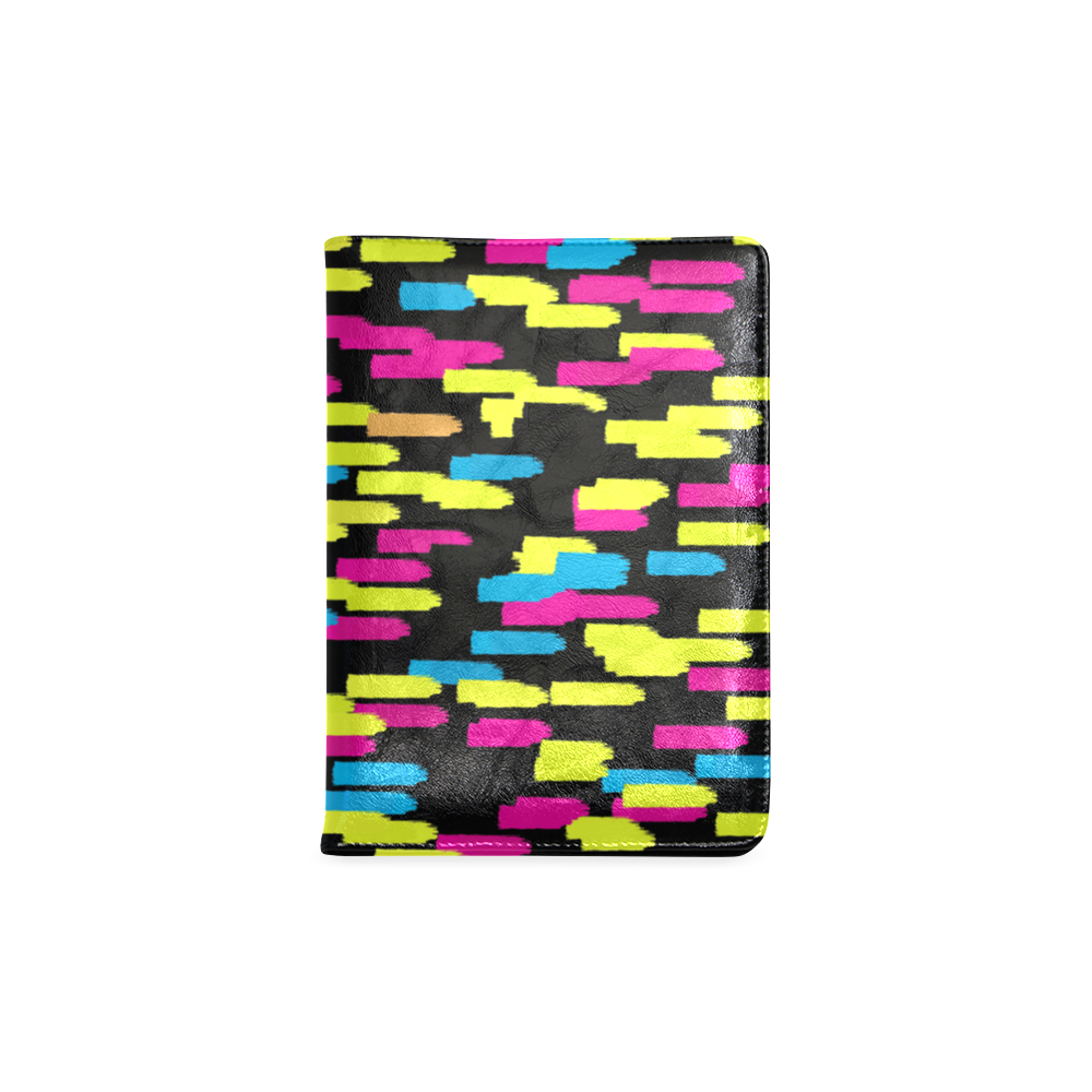 Colorful strokes on a black background Custom NoteBook A5