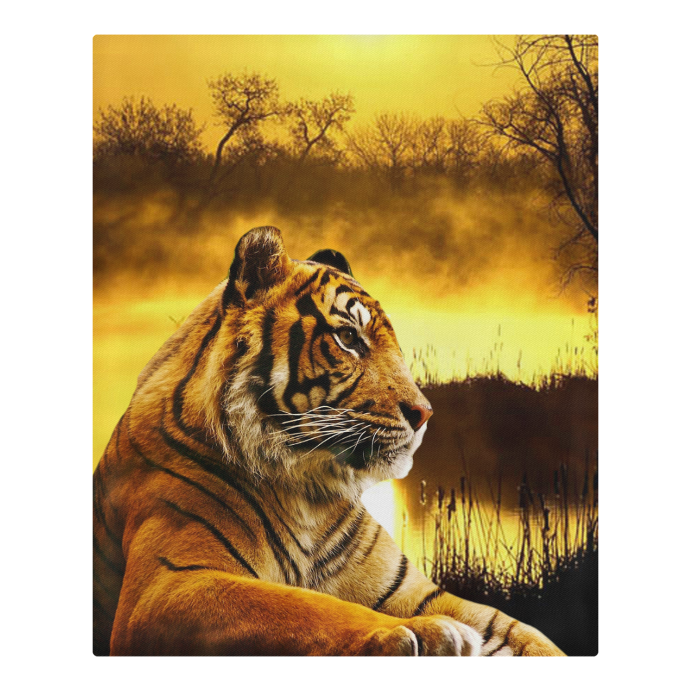 Tiger and Sunset 3-Piece Bedding Set