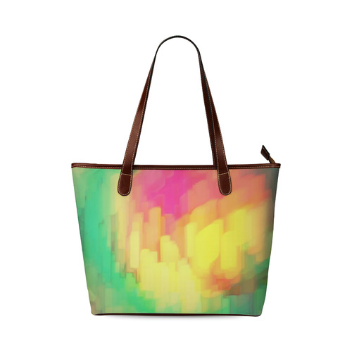 Pastel shapes painting Shoulder Tote Bag (Model 1646)