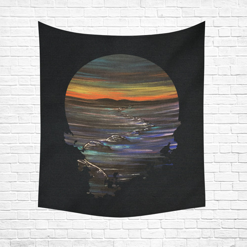 Night Walk Cotton Linen Wall Tapestry 51"x 60"