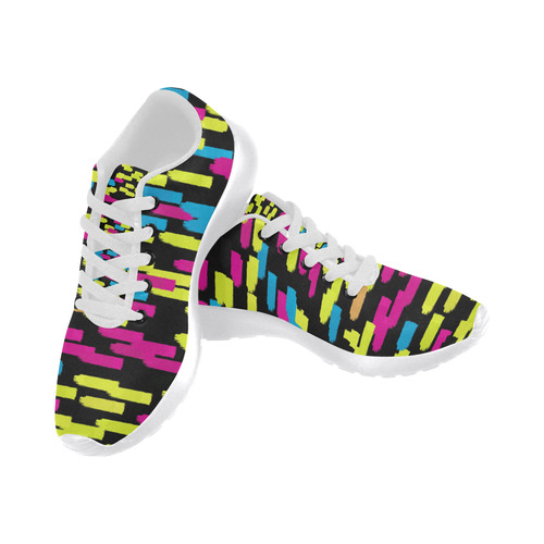 Colorful strokes on a black background Women’s Running Shoes (Model 020)