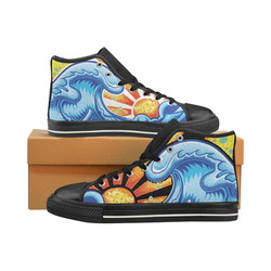 Great Wave High Tops High Top Canvas Women's Shoes/Large Size (Model 017)