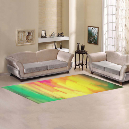 Pastel shapes painting Area Rug 9'6''x3'3''