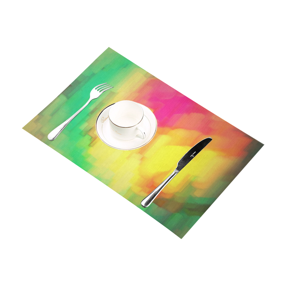 Pastel shapes painting Placemat 12’’ x 18’’ (Four Pieces)