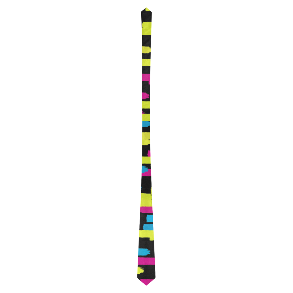Colorful strokes on a black background Classic Necktie (Two Sides)