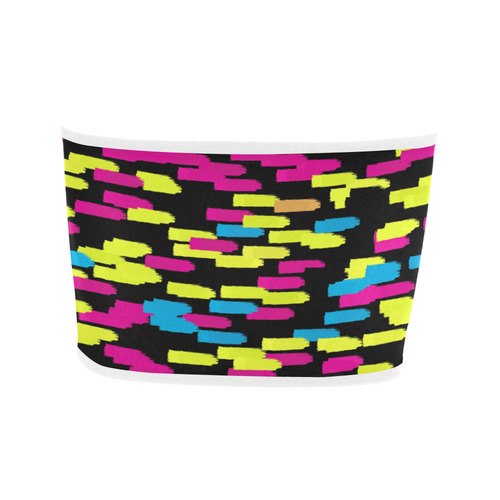 Colorful strokes on a black background Bandeau Top