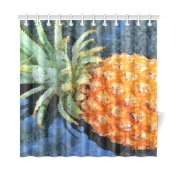 Pineapple Low Poly Tropical Triangles Shower Curtain 72"x72"
