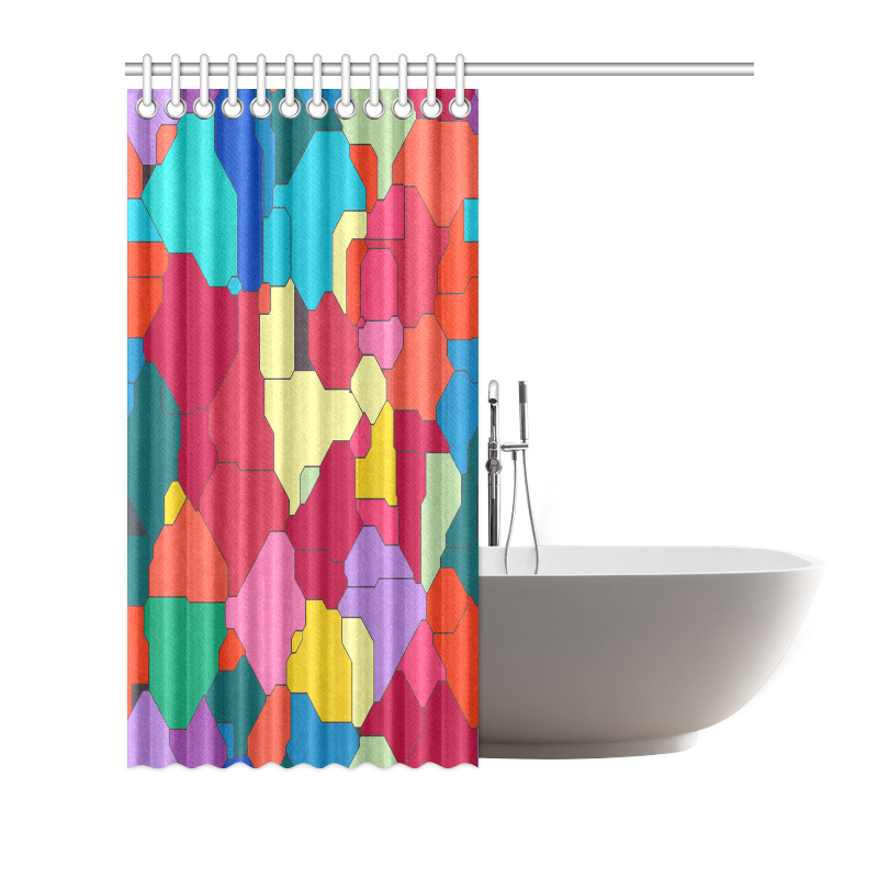 Colorful leather pieces Shower Curtain 72"x72"