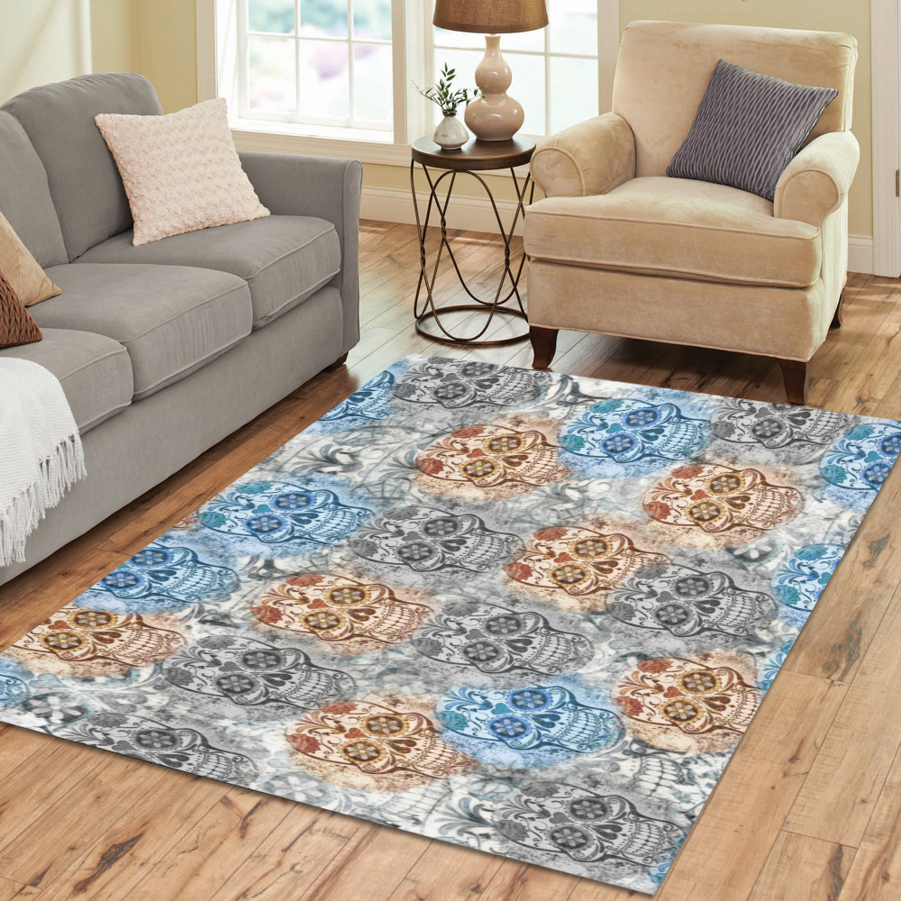 Skulls 1117A by JamColors Area Rug7'x5'
