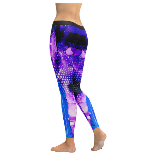 Purple Vortex "Fashion" Women's Low Rise Leggings (Invisible Stitch) (Model L05)
