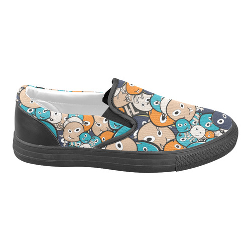 cartoon monsters Slip-on Canvas Shoes for Men/Large Size (Model 019)