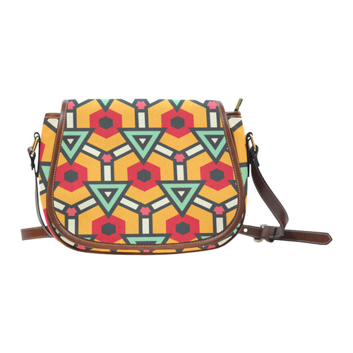 Triangles and hexagons pattern Saddle Bag/Large (Model 1649)