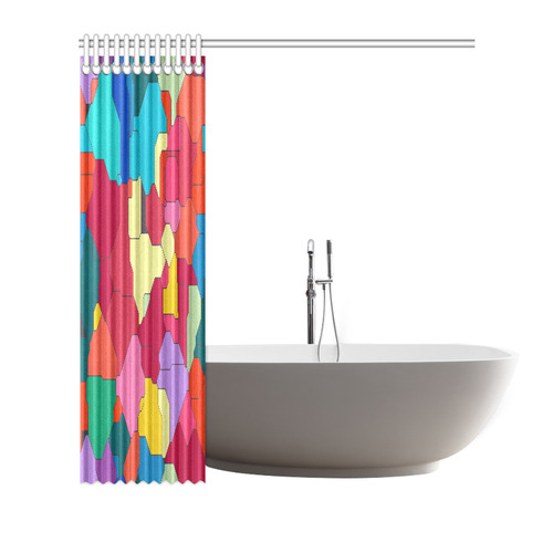 Colorful leather pieces Shower Curtain 72"x72"