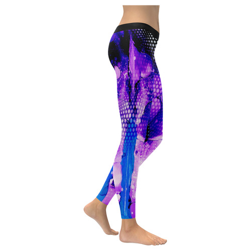 Purple Vortex "Fashion" Women's Low Rise Leggings (Invisible Stitch) (Model L05)