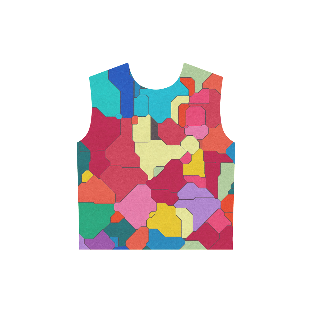 Colorful leather pieces All Over Print Sleeveless Hoodie for Women (Model H15)