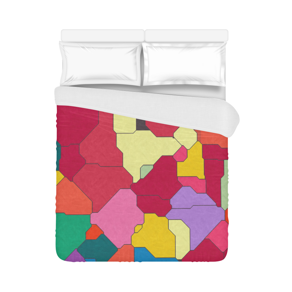 Colorful leather pieces Duvet Cover 86"x70" ( All-over-print)