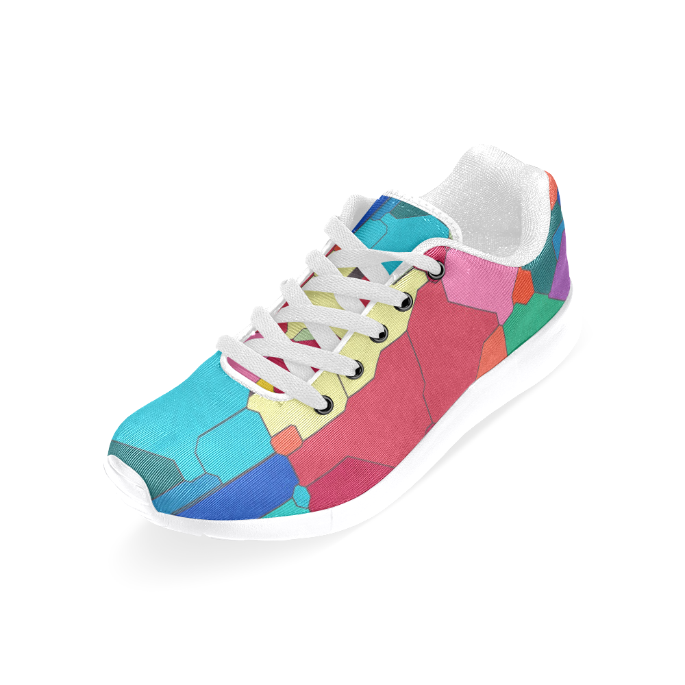 Colorful leather pieces Women’s Running Shoes (Model 020)
