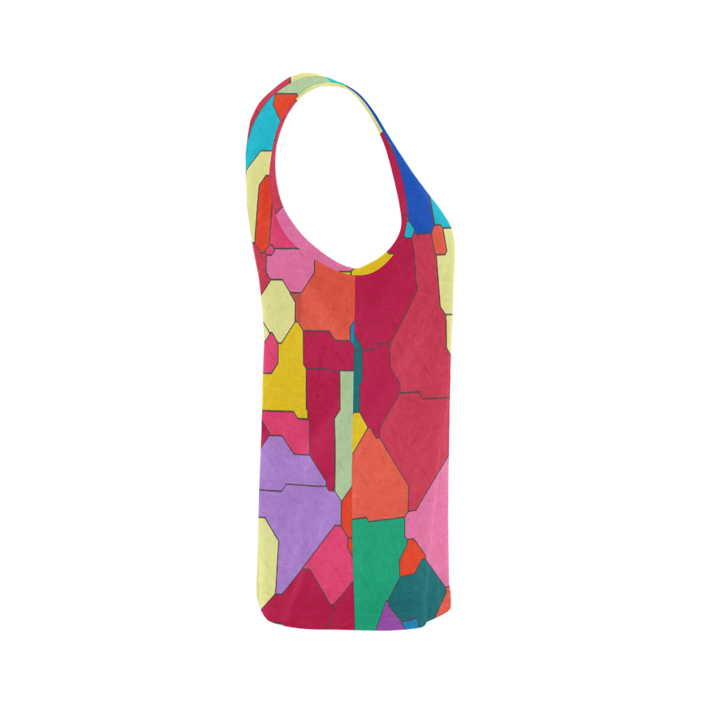 Colorful leather pieces All Over Print Tank Top for Women (Model T43)