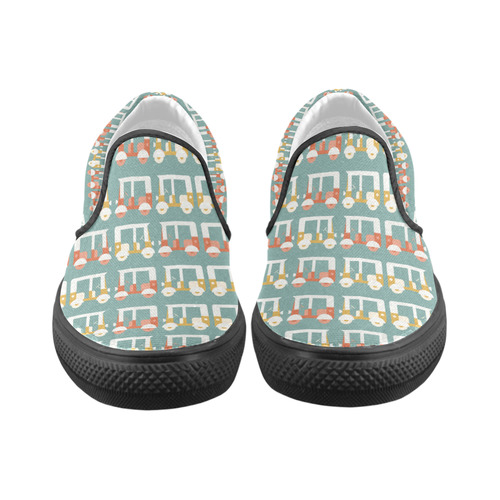 auto rickshaw  pattern Men's Unusual Slip-on Canvas Shoes (Model 019)